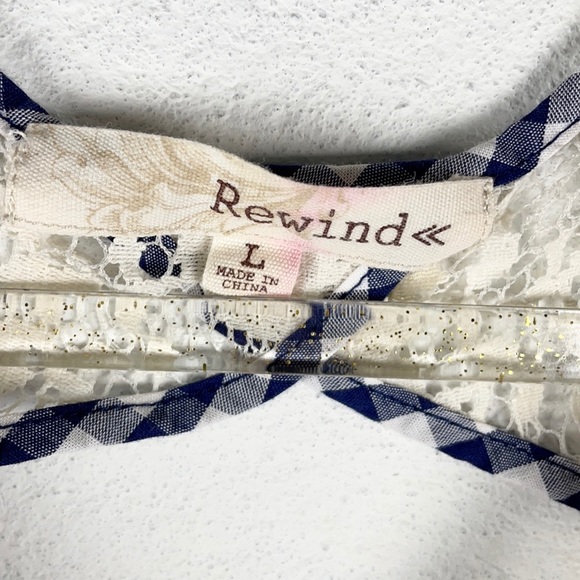 REWIND | 🍇 Boho Ombré Plaid Floral Lace Button-Up Tank Top Blouse - Picture 3 of 5